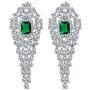 SELOVO Vintage Style Cubic Zirconia Crystal Blue/Green Big Dangle Earrings