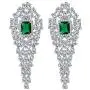 SELOVO Vintage Style Cubic Zirconia Crystal Blue/Green Big Dangle Earrings SELOVO Vintage Style Cubic Zirconia Crystal Blue/Green Big Dangle Earrings