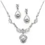 Mariell Silver Vintage Crystal Necklace and Earrings Jewelry Set for Prom, Bridal and Bridesmaids Mariell Silver Vintage Crystal Necklace and Earrings Jewelry Set for Prom, Bridal and Bridesmaids