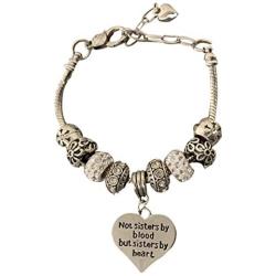 Infinity Collection Best Friends Bracelet- Not Sisters by Blood But Sisters by Heart Charm Bracelet for Women, Friend Jewelry for Friends