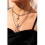 BVROSKI Lock Key Pendants Chains Necklace Set for Eboy Egirl Men Male Emo Goth Women Teen Girls Boys, Stainless Steel Jewelry Pack for Pants Punk Play