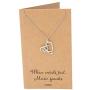 Quan Jewelry Treble Clef and G Clef Heart Pendant Necklace, Handmade Gifts for Music Lovers with Inspirational Quote on Greeting Card, Adjustable Stainless Steel Chain 16'' to 18''