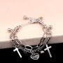 NA Mother Mary Miraculous Medal Link Chain Bracelet Mustard Seed Cross Christian Jewelry Stainless Steel Y705