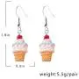 Cute Colorful Ice Cream Drop Earrings for Women Girls Little Pearl Ice Cream Dangle Earrings Creative Mini Dessert Jewelry