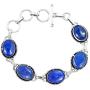 Lapis Bracelet 925 Silver Overlay Handmade Vintage Style Jewelry for Women Mom Wife