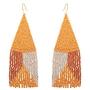 Tassel Earrings - Colorful Layered Tassel Earrings Bohemian Dangle Drop Earrings Shaded Earrings Metal Resin Beaded Earrings Women Girls Tiered Tassel Druzy Stud Earrings Women Gifts （4 Pairs)