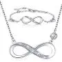 925 Sterling Silver Necklace Bracelet One Sets – Billie Bijoux “Forever Love” Infinity Heart Love Jewelry Sets White Gold Plated Diamond Women Necklace Gift for Women Girls Valentines Day Mothers Day