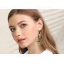 RUIZHEN Gold Marijuana Weed Cannabis Leaf Dangle Earrings