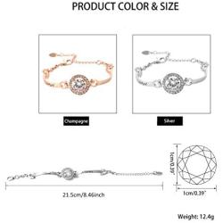 Bracelet for Women Statement Cut Cubic Zirconia Cz Rhinestone Hand Chain Luxury Crystal Personality Adjustable Bangle