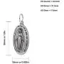 US Jewels 925 Sterling Silver 1in Oval Miraculous Virgin Mary Antique Finish Pendant Necklace, 18in thru 24in