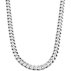 Savlano 925 Sterling Silver 6.5mm Italian Solid Curb Cuban Link Chain Necklace for Men & Women - Made in Italy Comes Gift Box (6.5mm)