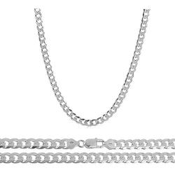 Orostar Sterling Silver 925 Unisex Italian 5mm Curb Chain, Sizes 7-30 Inches