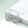 ONEFINITY Sterling Silver Lotus Earrings Lotus Flower Filigree Dangle Drop Earrings Yoga Jewelry for Women