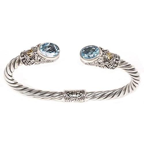 NOVICA Gold Accent .925 Sterling Silver Animal Themed Cuff Bracelets Dragonfly Den In Blue