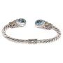 NOVICA Gold Accent .925 Sterling Silver Animal Themed Cuff Bracelets Dragonfly Den In Blue