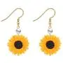 BELUCKIN Fashion Pearl Sunflower Dangle Earrings for Women Yellow Enamel Daisy Sun Flower Earring Jewelry Gift BELUCKIN Fashion Pearl Sunflower Dangle Earrings for Women Yellow Enamel Daisy Sun Flower Earring Jewelry Gift