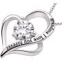 ALOV Jewelry Sterling Silver Grandma I Love You Forever Love Heart Cubic Zirconia Pendant Necklace