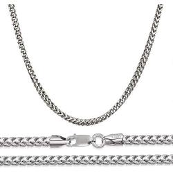 Orostar Sterling Silver 3MM Franco Square Box Link Chain Necklace, 16-30 Inch
