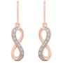 Aurelio Jewelry Diamond Earrings Sterling Silver 1/20 Carat Round-Cut (I-J Color, I2-I3 Clarity) Natural Diamond Infinity Earrings for Women