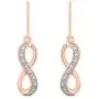 Aurelio Jewelry Diamond Earrings Sterling Silver 1/20 Carat Round-Cut (I-J Color, I2-I3 Clarity) Natural Diamond Infinity Earrings for Women
