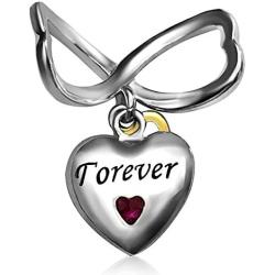 JMQJewelry Heart Love Forever You Crystal 2 Colors Charms Beads Bracelets Wife