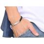 XUANPAI Personalized Handmade Braided Bracelet with Hollow Heart Symbol Adjustable Rope Woven Bangle for Couple