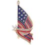 Alilang Golden Tone Clear Crystal Rhinestones Stripes Enamel 4th of July America USA Flag Patriotic Brooch Pin