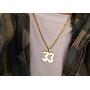 LuxglitterLin Men 18K Gold Plated Sports Initial Number 1 Necklace Stainless Steel Personalized Jewelry 3mm Wide Wheat Chain 25mm