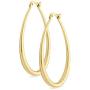 Highstreet Sterling Silver plated oval large hoop earrings for women | easy to wear and Hypoallergenic| silver or gold plated you choose | click top