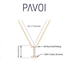 PAVOI 14K Yellow Gold Plated Cubic Zirconia Initial Necklace | Letter Necklaces for Women