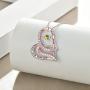 TOUPOP Infinity Heart Necklace with Beating Birthstone Sterling Silver I Love You Always and Forever Pendant Necklace Mothers Day Jewelry Gifts for Women Mom Friend Wife Birthday