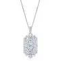 BERRICLE Rhodium Plated Sterling Silver Cubic Zirconia CZ Art Deco Milgrain Bridal Bridesmaid Fashion Necklace and Earrings Set BERRICLE Rhodium Plated Sterling Silver Cubic Zirconia CZ Art Deco Milgrain Bridal Bridesmaid Fashion Necklace and Earrings Set