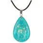 FM FM42 Natural White Pressed Dried Flower Glow in The Dark Blue Teardrop Pendant Necklace GN1225 FM FM42 Natural White Pressed Dried Flower Glow in The Dark Blue Teardrop Pendant Necklace GN1225