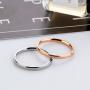 MgTree 2mm Rose Gold and Silver 2PCS a Set Stainless Steel Sand Blast Finish Engagement Rings for Women Girls, Sizes 4 to 10