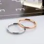MgTree 2mm Rose Gold and Silver 2PCS a Set Stainless Steel Sand Blast Finish Engagement Rings for Women Girls, Sizes 4 to 10