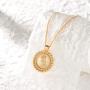 Mevecco Layered Coin Necklace 18k Gold Plated Vintage Disk Hammered Pendant Necklace Goddess Worship Celebrity Circle Medal Reversible Chic Genuine Elegant Keepsake Gift