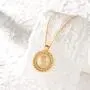 Mevecco Layered Coin Necklace 18k Gold Plated Vintage Disk Hammered Pendant Necklace Goddess Worship Celebrity Circle Medal Reversible Chic Genuine Elegant Keepsake Gift