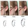 Silver Hoop Earrings for Women Men Girls- Cartilage Earring Small Hoop Earrings Hypoallergenic 925 Sterling Silver Tragus Earrings(12mm, 14mm, 15mm, 16mm, 20mm)
