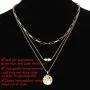 micuco 14K Gold Plated Layered Necklace Lock Heart Bean Disc Pendant Long Chain Dainty Statement Choker for Women Adjustable Multi Layer Necklace