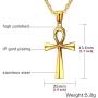 BEANS Stainless Steel Coptic Ankh Cross Religious Pendant Necklace for Men Women, 20-24 Chain