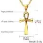 BEANS Stainless Steel Coptic Ankh Cross Religious Pendant Necklace for Men Women, 20-24 Chain
