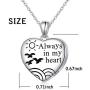 Cremation Jewelry 925 Sterling Silver Heart with Seagulls Memorial Urn Ashes Keepsake Cylinder Necklace Pendant Engraved Always in my heart