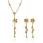 OMC Jewelry 10K Gold Plated Cherry Blossom Jewelry Set w/Earrings and Necklace