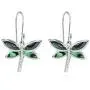Sterling Silver Abalone or Simulated Turquoise Polished Dragonfly Dangle Earrings Sterling Silver Abalone or Simulated Turquoise Polished Dragonfly Dangle Earrings