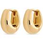 Highstreet Sterling Silver plated polished Huggie earrings for women | Light and easy to wear| Hypoallergenic | hinge hoop