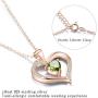 ✦Gifts for Mothers Day✦ Forever Love Heart Necklace Jewelry 18K White Gold/ Rose Gold Plated 925 Sterling Silver Birthstone Pendant Necklace with 5A Cubic Zirconia Birthday Gifts for Women and Girls