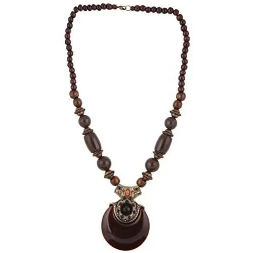 Ethnadore Antique Vintage Indian Oxidized Beaded Pendant Necklace Statement Jewelry Ethnadore Antique Vintage Indian Oxidized Beaded Pendant Necklace Statement Jewelry
