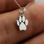 Shegirl Dog Cat Paw Necklace Lovely Animal Choker Necklace Silver Dainty Paw Print Pendant Necklace Minimalist Jewelry for Women and Girls