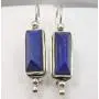 SilverStarJewel Original Navy Blue Rectangle Lapis Lazuli Earrings 3.8 cm 925 Solid Silver SilverStarJewel Original Navy Blue Rectangle Lapis Lazuli Earrings 3.8 cm 925 Solid Silver