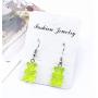 7 Pairs Gummy Bears Earring Set Cute Twinkling Bear Dangle Earring Colorful Resin Candy Cartoon Animal Drop Stud Earring for Women Girls Jewelry